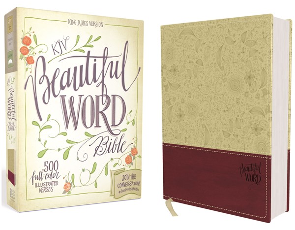 KJV, Beautiful Word Bible, Leathersoft, Tan/Pink, Red Letter Edition