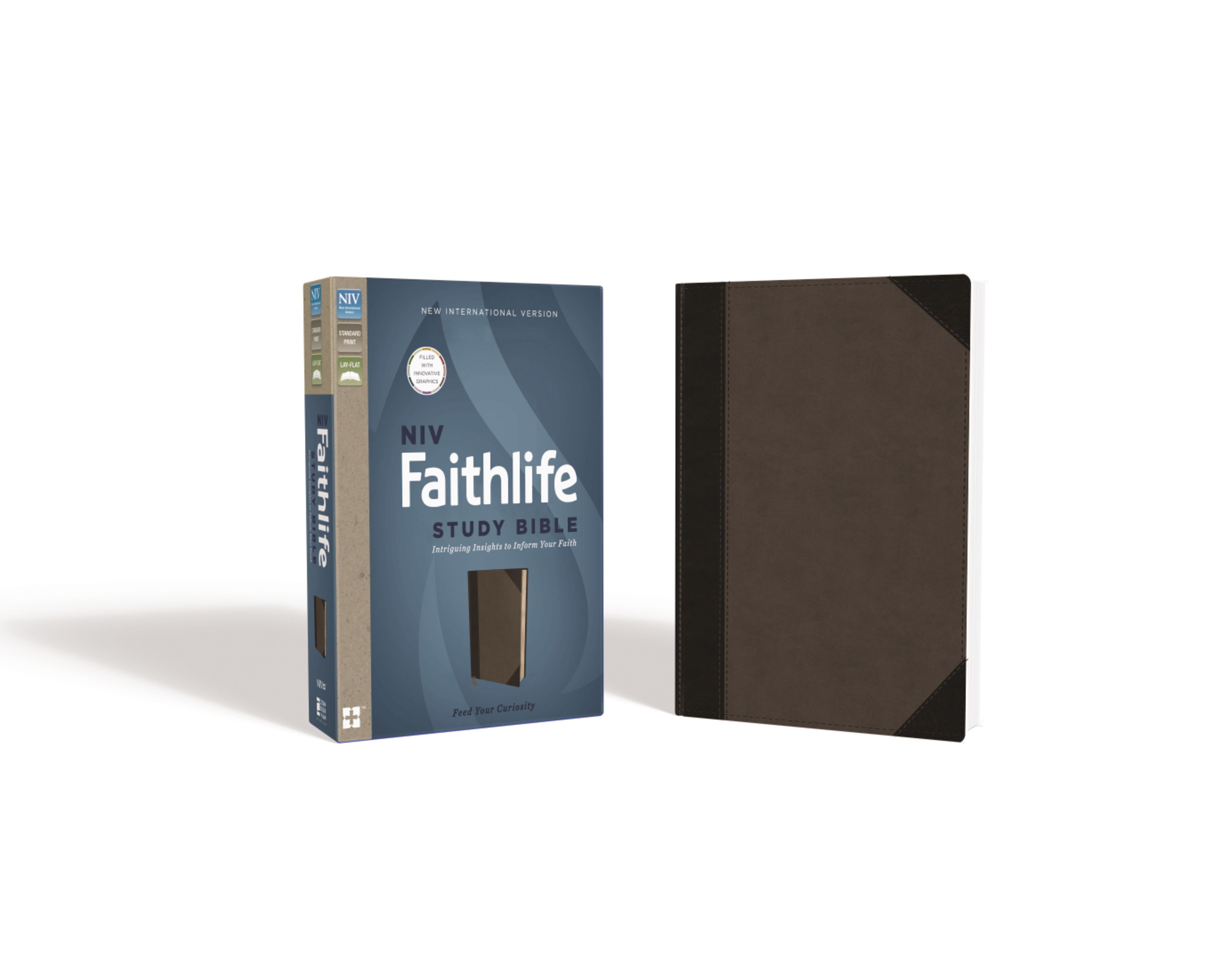 NIV, Faithlife Study Bible, Imitation Leather, Gray/Black