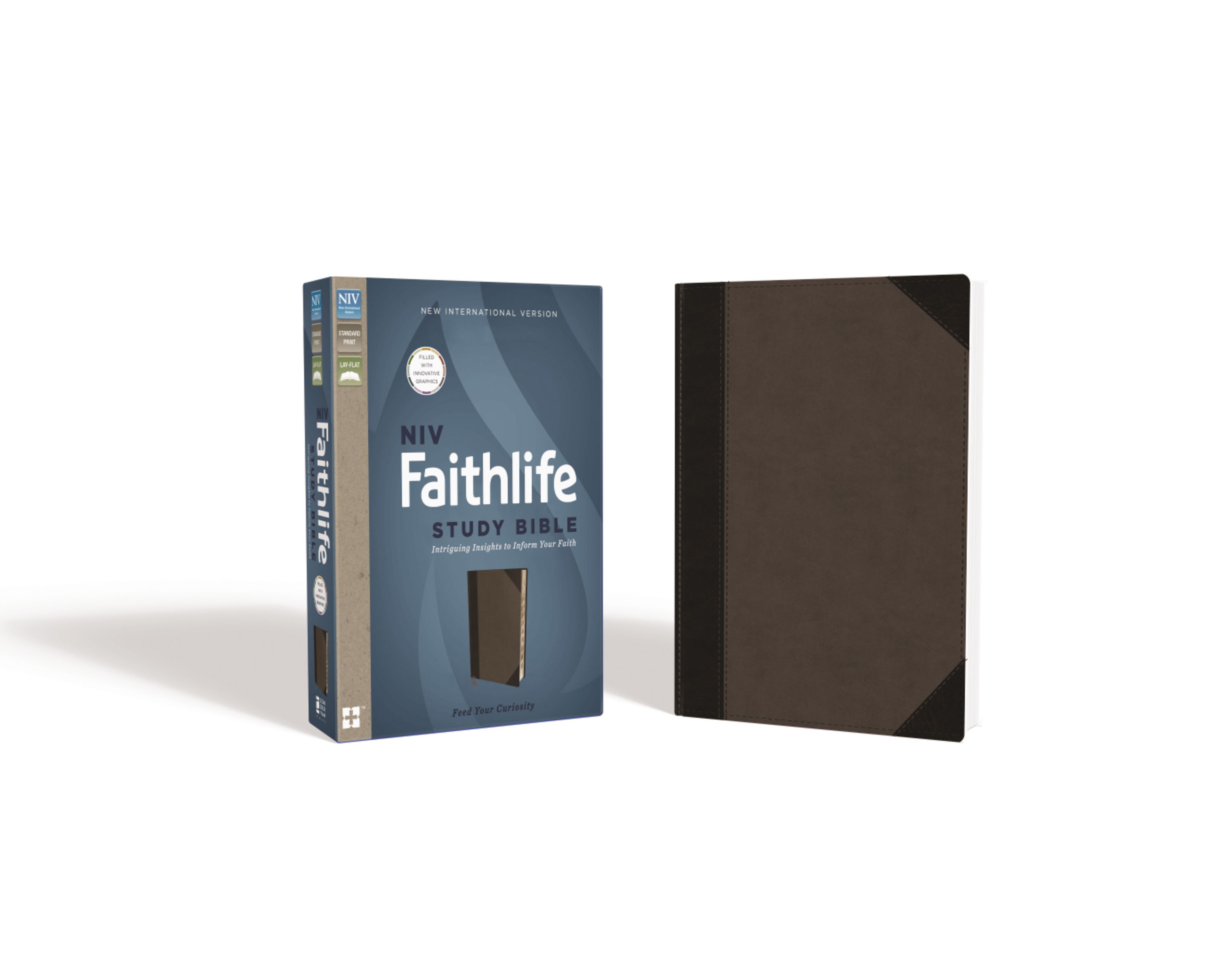 NIV, Faithlife Study Bible, Imitation Leather, Gray/Black, Indexed