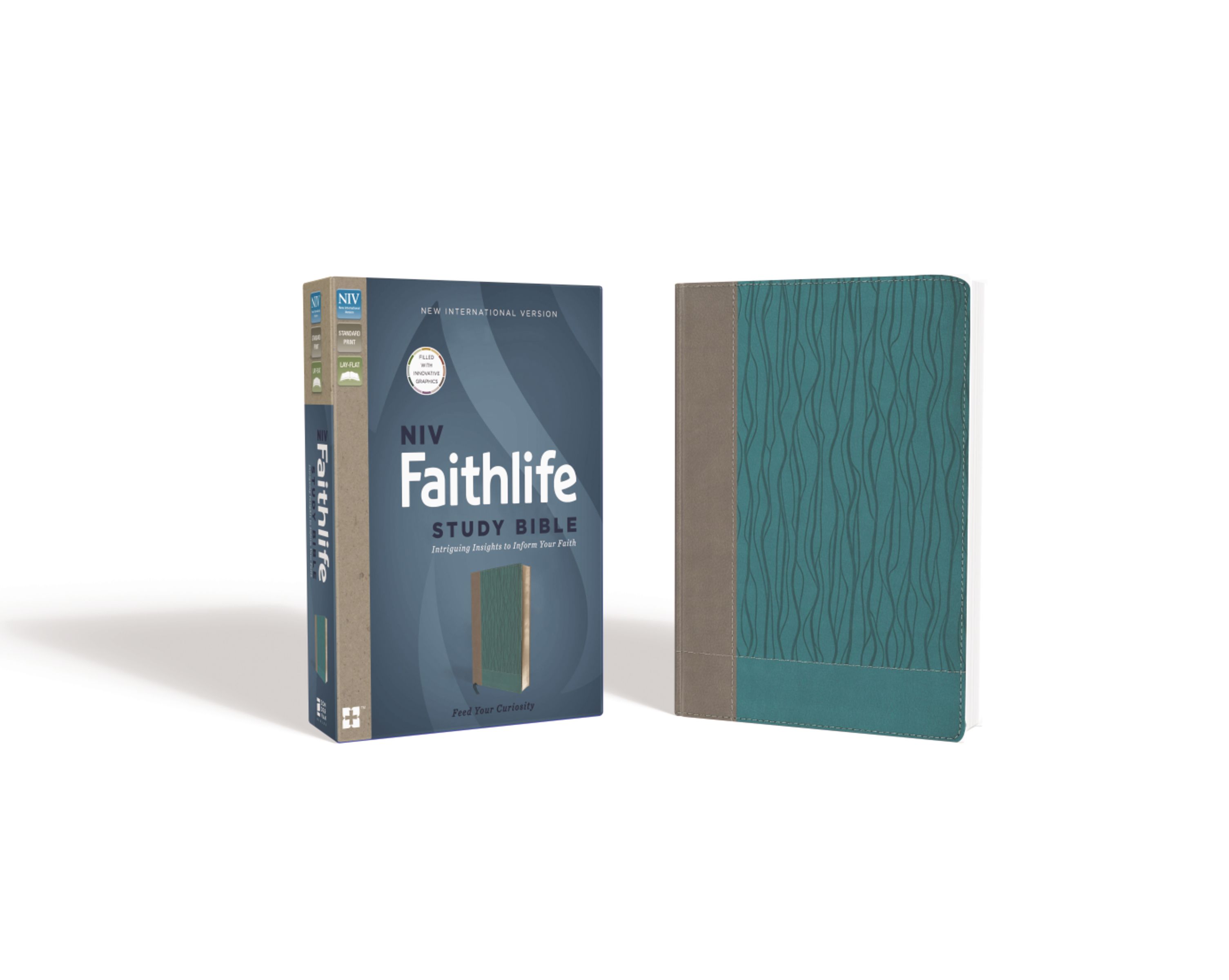 NIV, Faithlife Study Bible, Imitation Leather, Gray/Blue