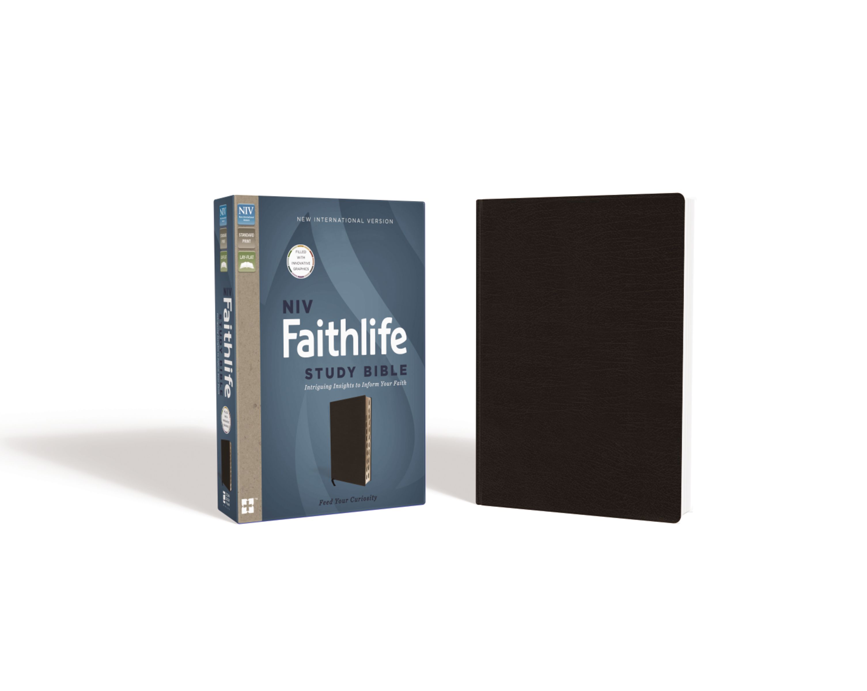 NIV, Faithlife Study Bible, Bonded Leather, Black, Indexed
