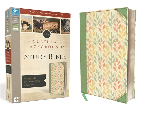 NIV, Cultural Backgrounds Study Bible, Leathersoft, Green, Red Letter Edition