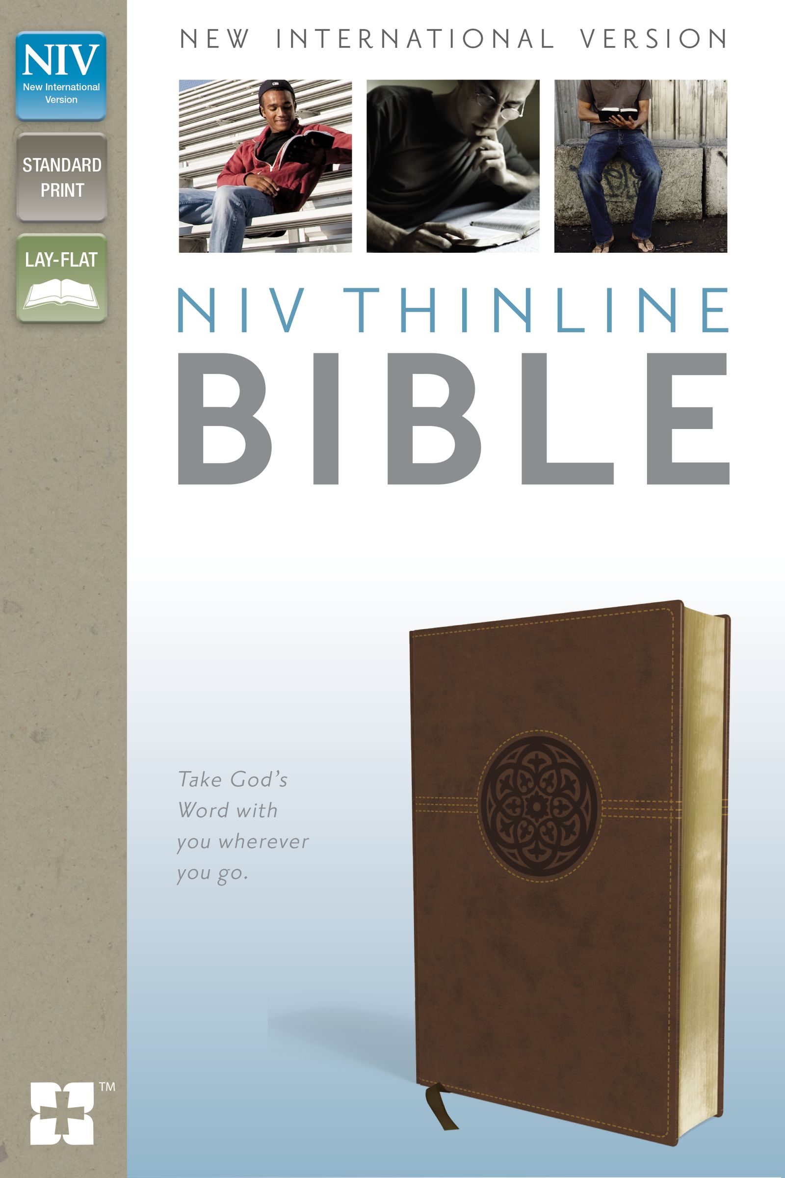 NIV, Thinline Bible, Imitation Leather, Brown, Red Letter Edition