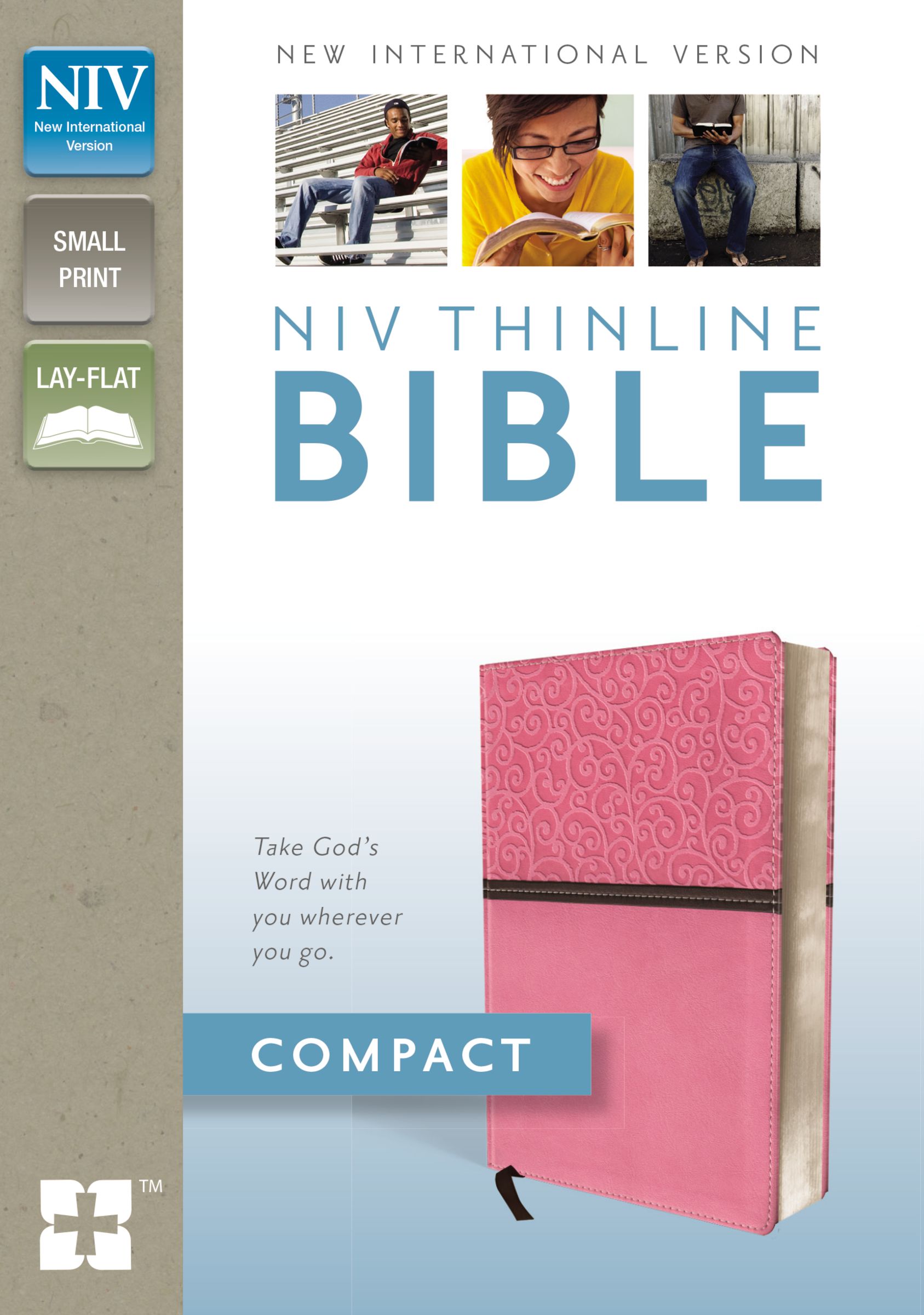 NIV, Thinline Bible, Compact, Imitation Leather, Pink, Red Letter Edition