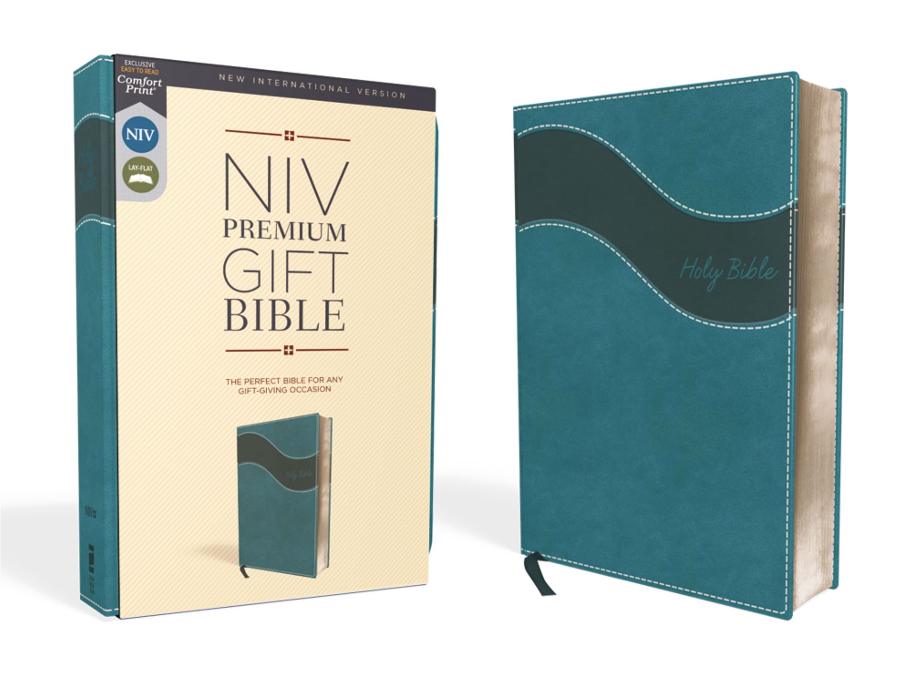 NIV, Premium Gift Bible, Leathersoft, Teal, Red Letter, Thumb Indexed, Comfort Print