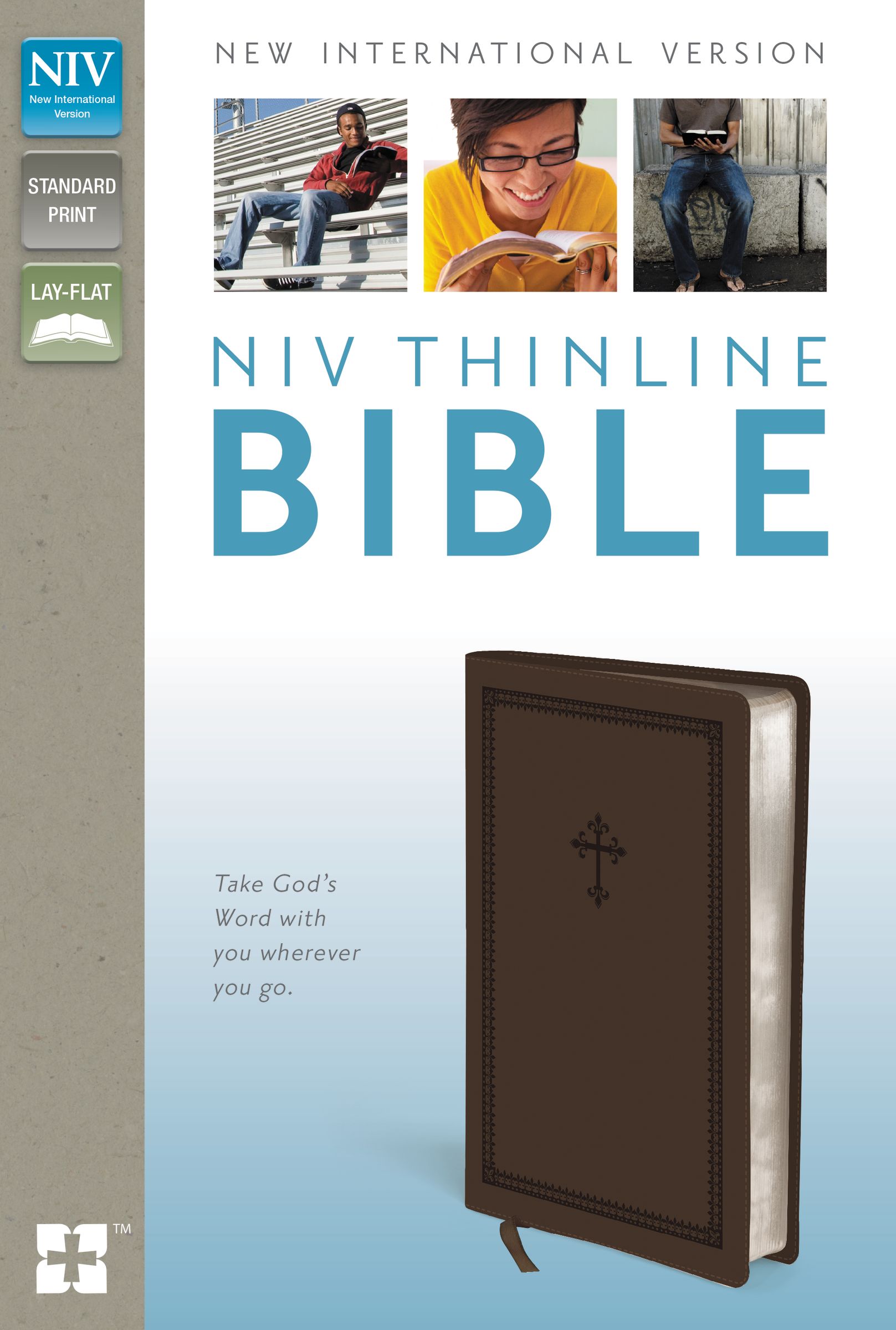 NIV, Thinline Bible, Leathersoft, Brown, Red Letter Edition