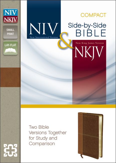 NIV, NKJV, Side-by-Side Bible, Compact, Leathersoft, Tan/Brown