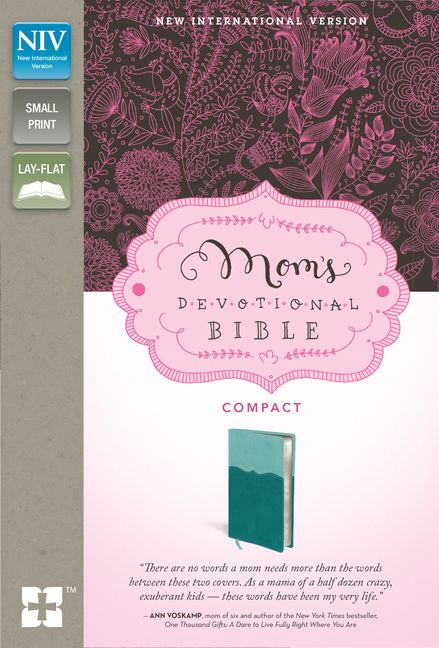 NIV, Mom's Devotional Bible, Compact, Leathersoft, Teal
