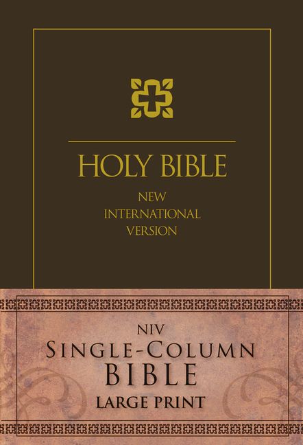 NIV, Single-Column Bible, Large Print, Hardcover, Brown