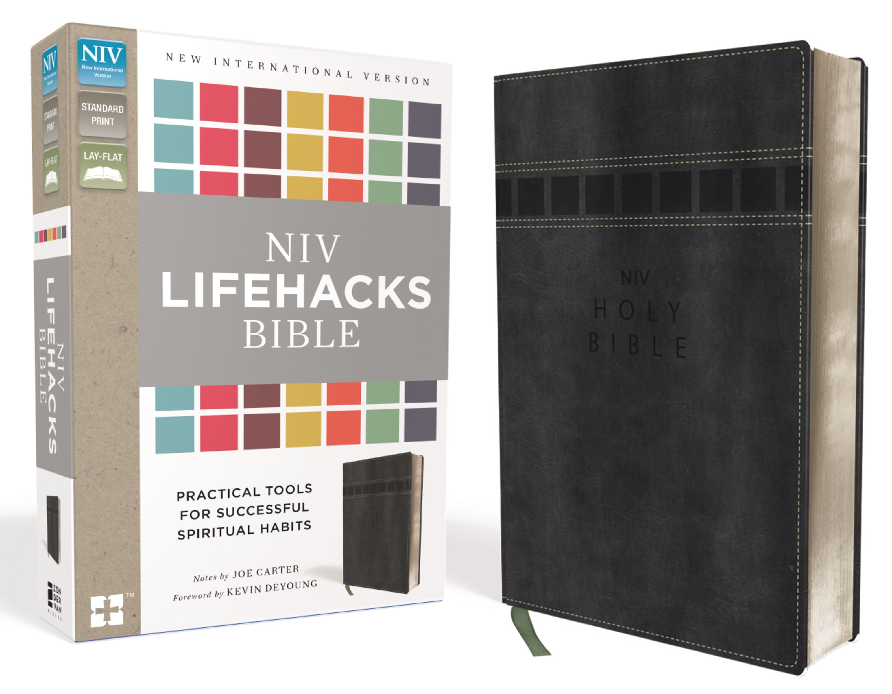 NIV, Lifehacks Bible, Leathersoft, Gray