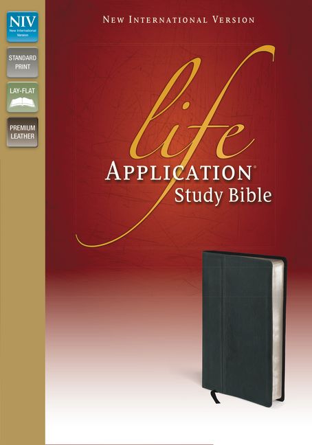NIV, Life Application Study Bible, Premium Leather, Black