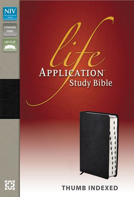 NIV, Life Application Study Bible, Second Edition, Bonded Leather, Black, Red Letter Edition, Indexed