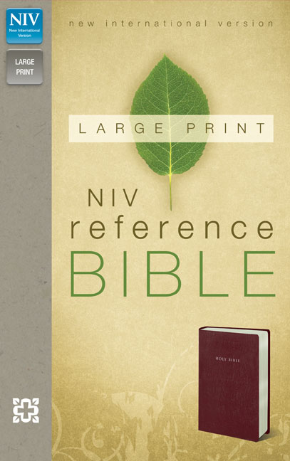 NIV, Reference Bible, Large Print, Imitation Leather, Burgundy