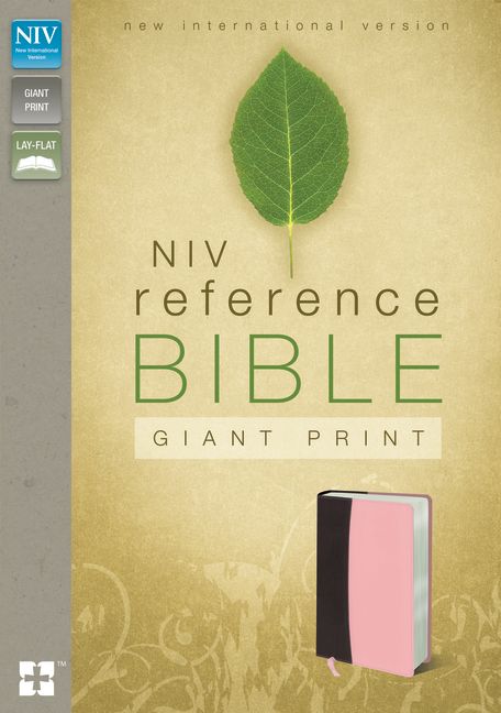 NIV, Reference Bible, Giant Print, Leathersoft, Burgundy/Pink