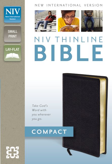 NIV, Thinline Bible, Compact, Bonded Leather, Black, Red Letter Edition