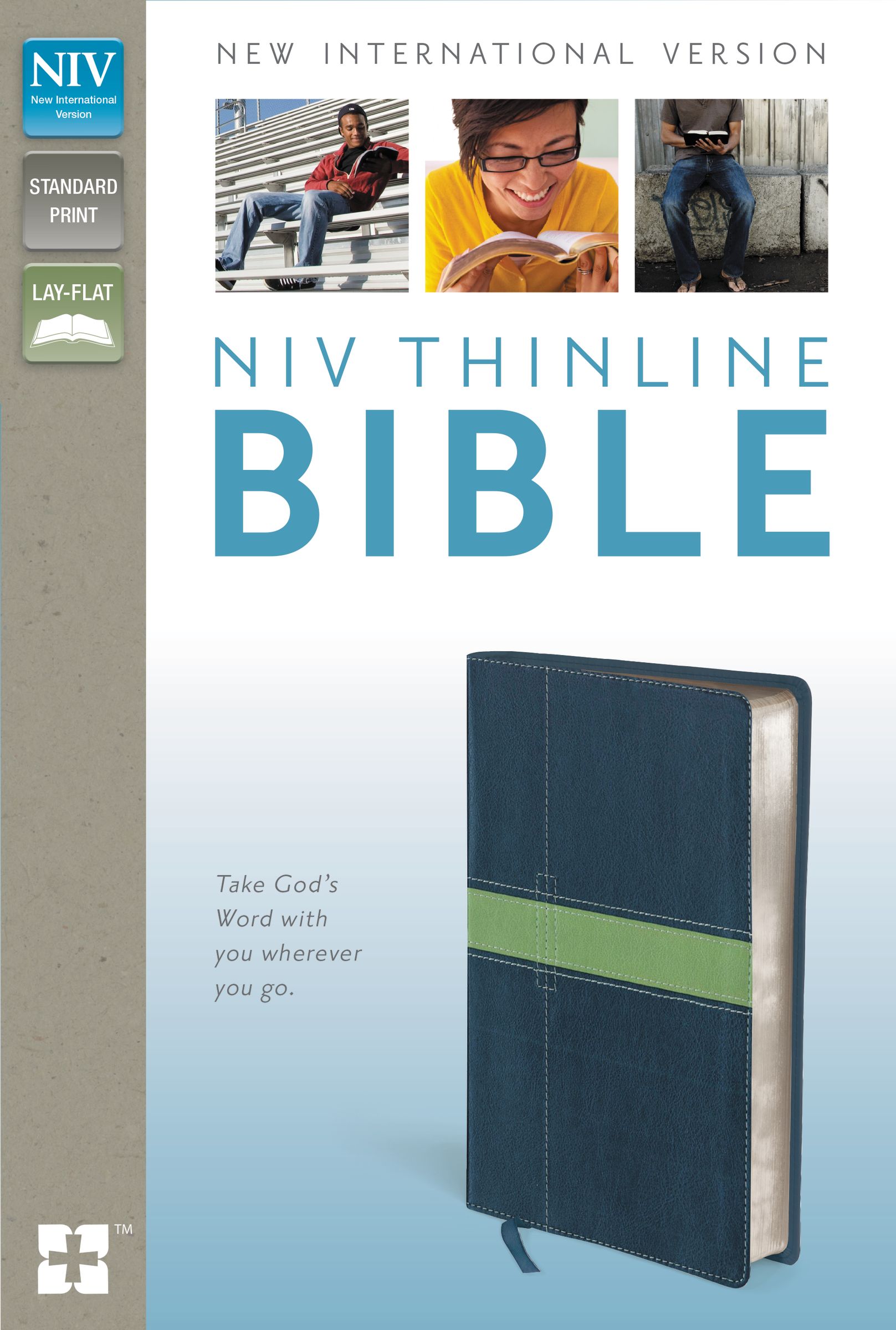 NIV, Thinline Bible, Imitation Leather, Blue/Green, Red Letter Edition