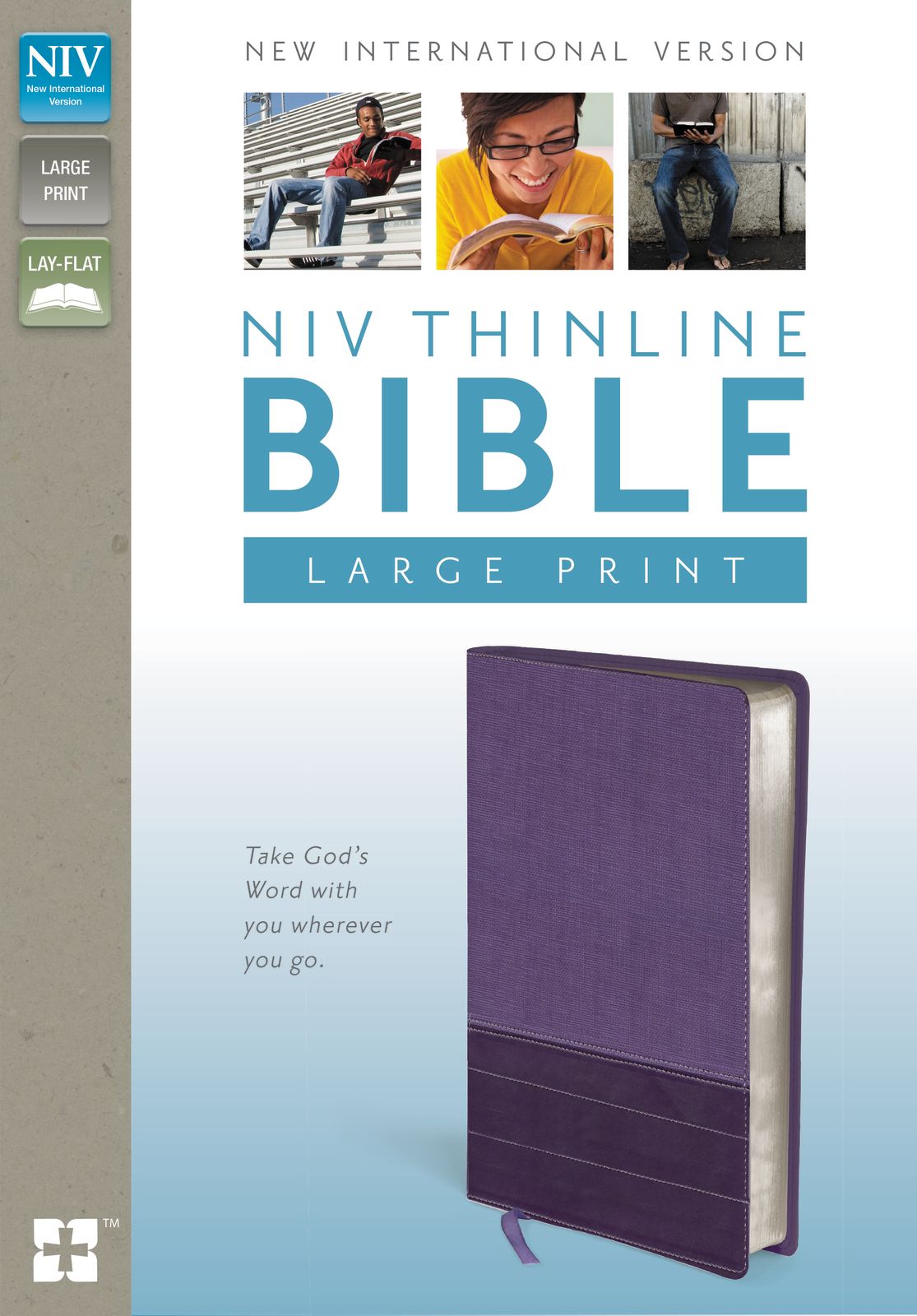 NIV, Thinline Bible, Large Print, Imitation Leather, Purple, Red Letter Edition