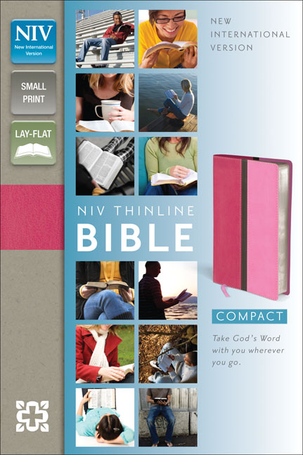 NIV, Thinline Bible, Compact, Imitation Leather, Pink, Red Letter Edition