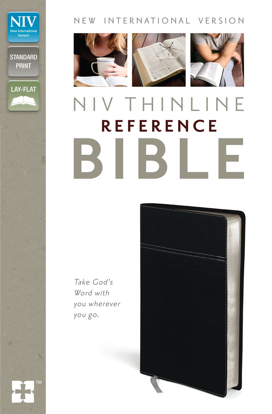NIV, Thinline Reference Bible, Leathersoft, Black, Red Letter Edition
