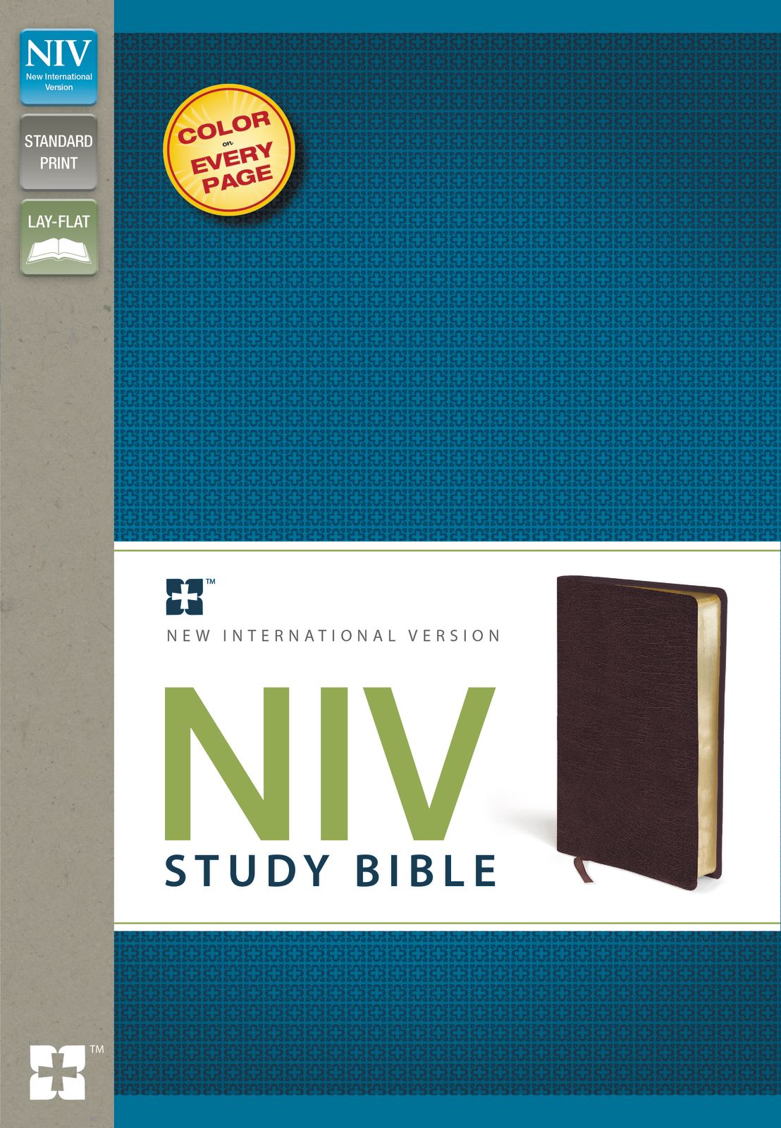 NIV Study Bible, Bonded Leather, Burgundy, Red Letter Edition