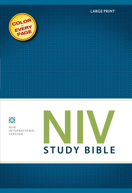 NIV Study Bible, Large Print, Hardcover, Red Letter Edition