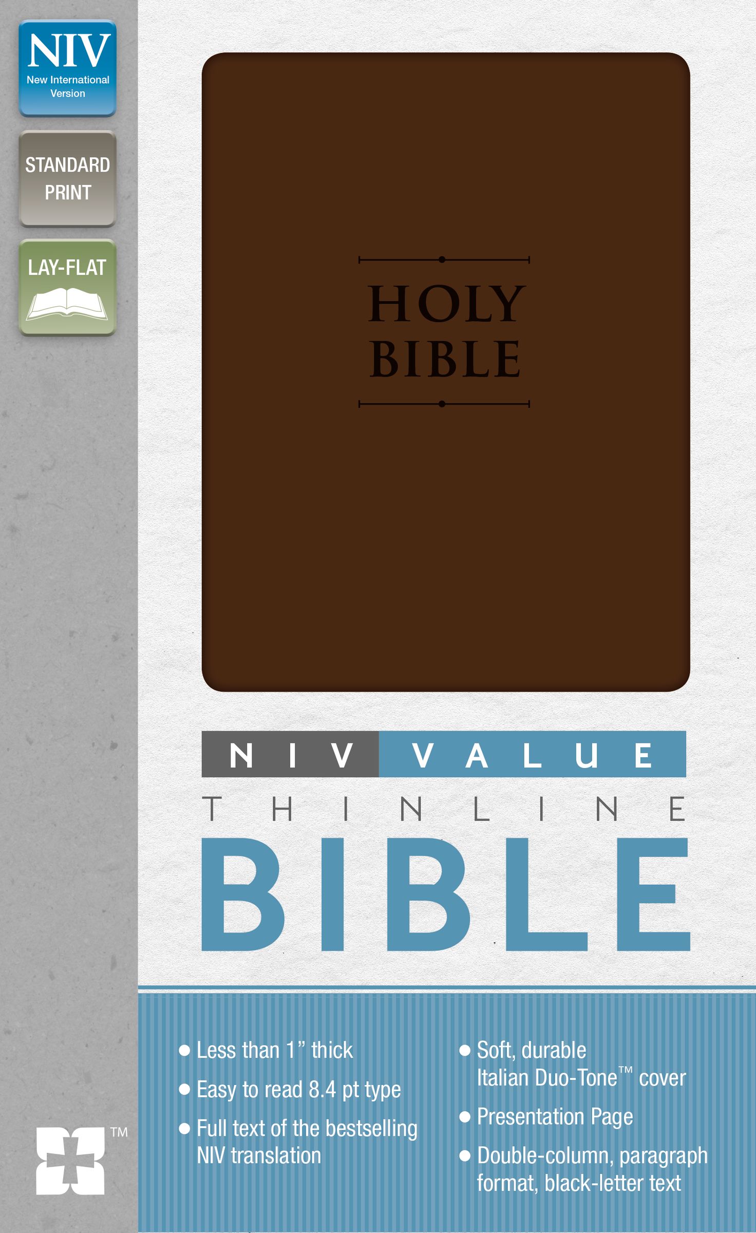 NIV, Value Thinline Bible, Imitation Leather, Brown