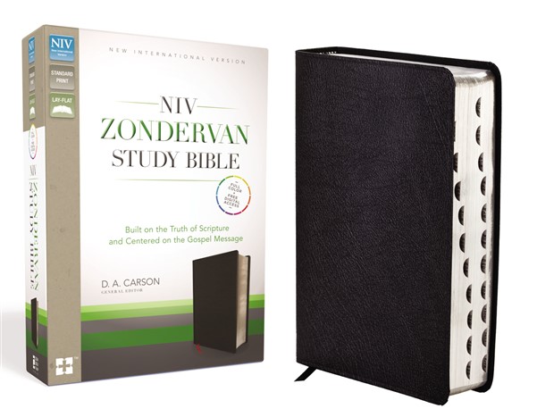NIV Zondervan Study Bible, Bonded Leather, Black, Indexed