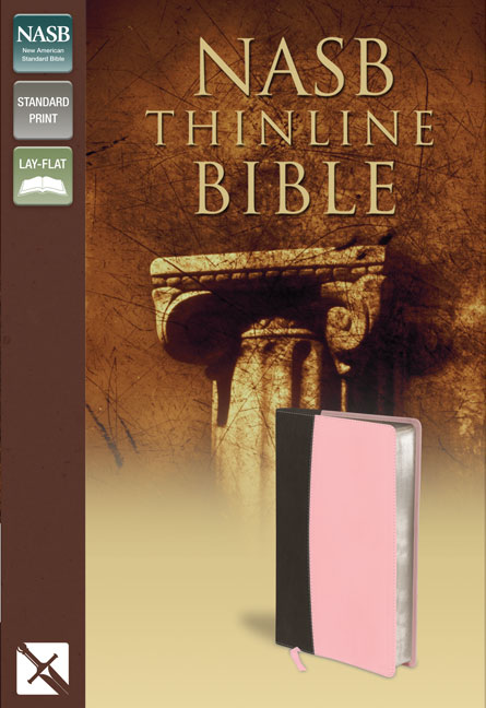 NASB, Thinline Bible, Leathersoft, Pink/Brown, Red Letter Edition