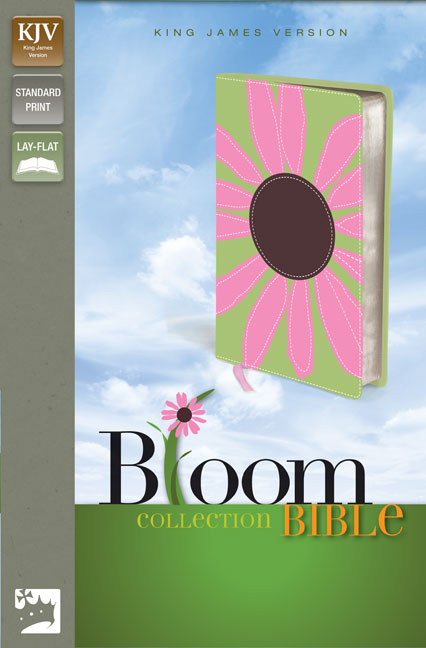 KJV, Thinline Bloom Collection Bible, Imitation Leather, Pink/Green, Red Letter Edition
