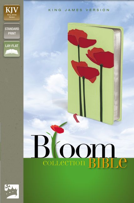 KJV, Thinline Bloom Collection Bible, Imitation Leather, Green/Red, Red Letter Edition