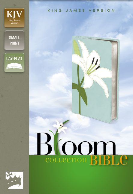 KJV, Thinline Bloom Collection Bible, Compact, Imitation Leather, Green/White, Red Letter Edition