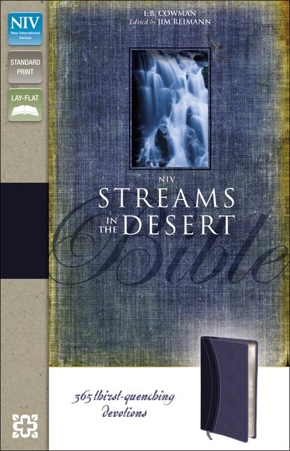 NIV, Streams in the Desert Bible, Imitation Leather, Blue
