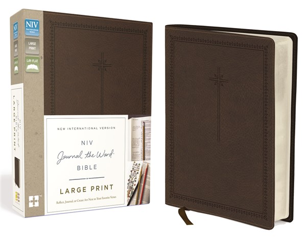 NIV, Journal the Word Bible, Large Print, Leathersoft, Brown
