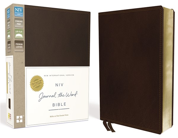 NIV, Journal the Word Bible, Premium Leather, Brown
