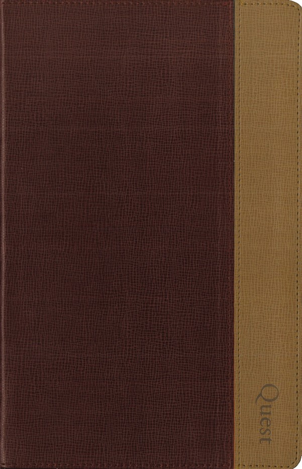 NIV, Quest Study Bible, Personal Size, Leathersoft, Burgundy/Tan, Thumb Indexed