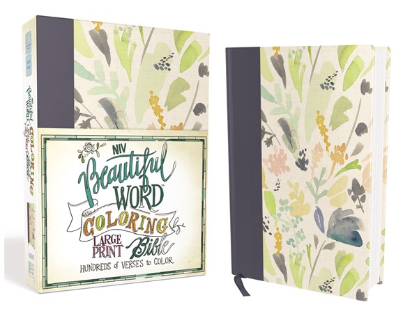 NIV, Beautiful Word Coloring Bible, Large Print, Cloth over Board, Navy