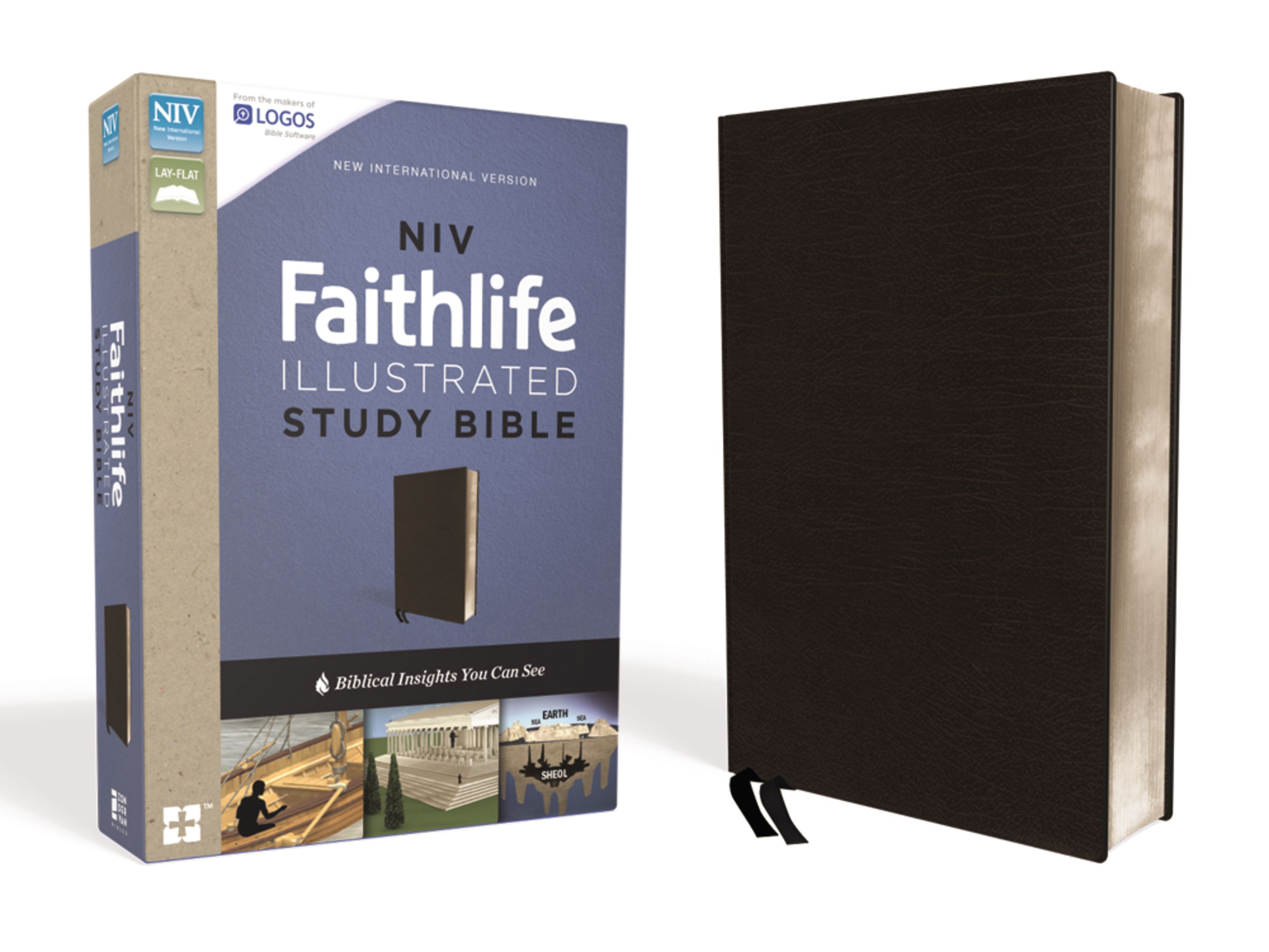 NIV, Faithlife Illustrated Study Bible, Premium Bonded Leather, Black