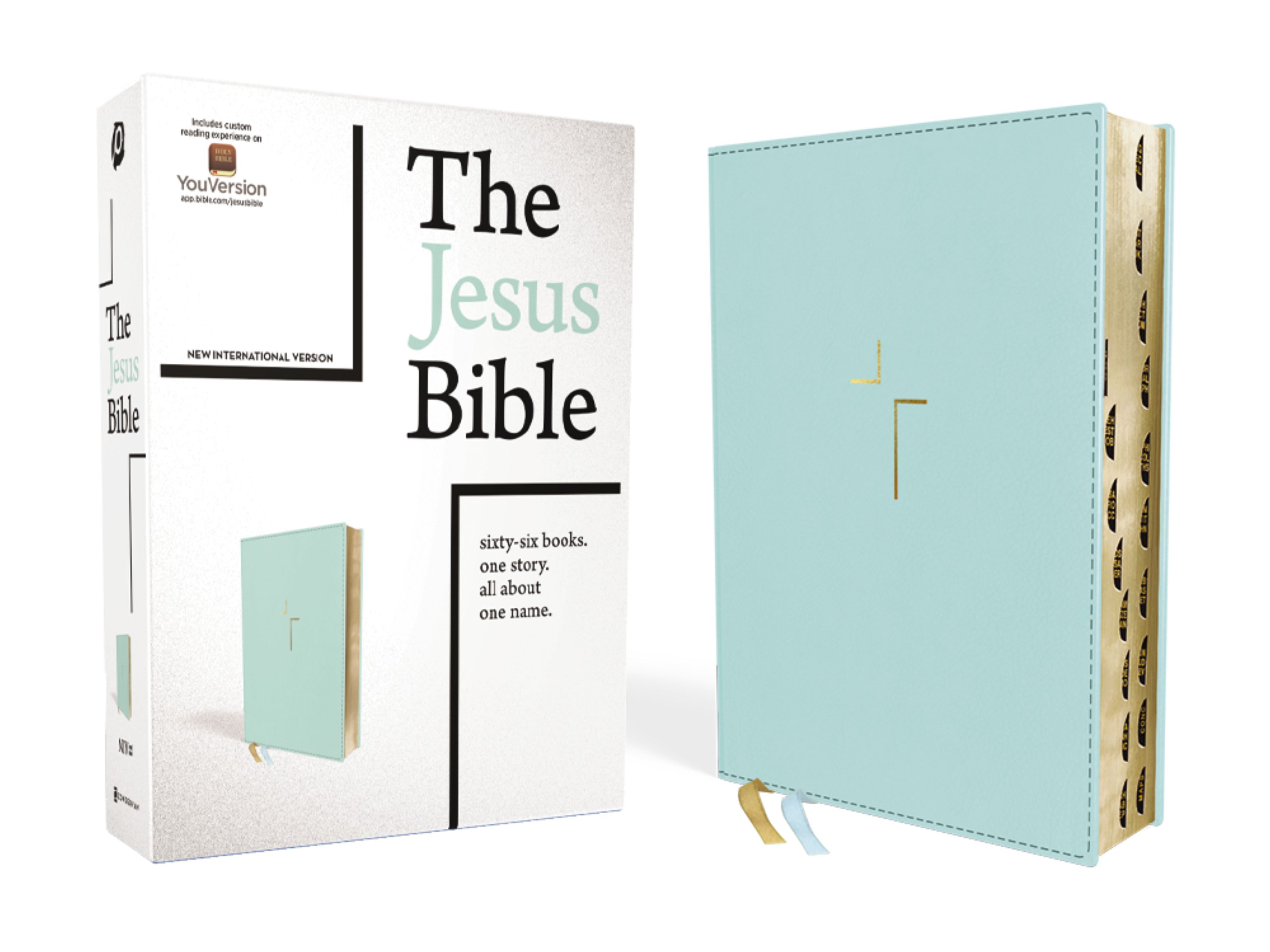The Jesus Bible, NIV Edition, Leathersoft, Blue, Thumb Indexed, Comfort Print