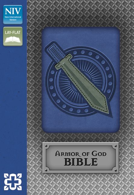 NIV, Armor of God Bible, Leathersoft, Blue/Silver