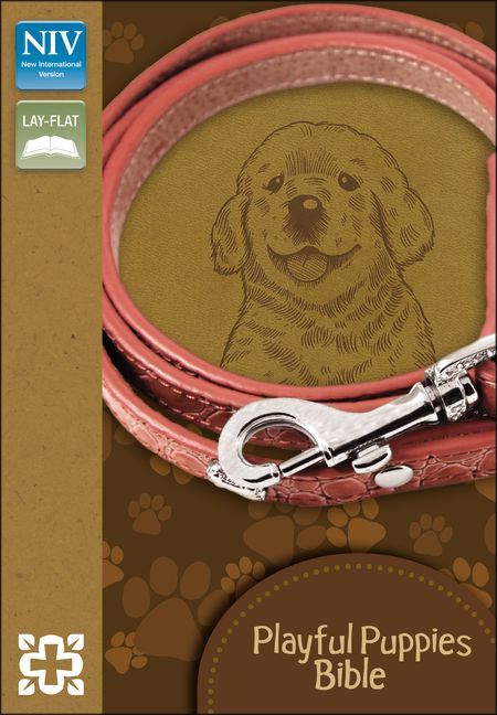 NIV, Playful Puppies Bible, Imitation Leather, Brown, Red Letter