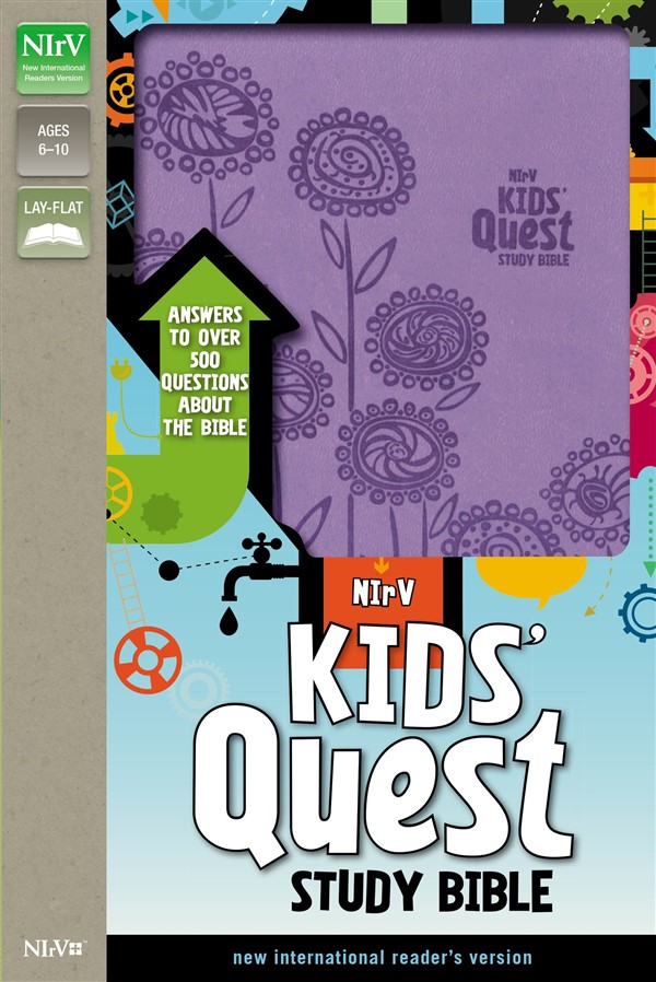 NIrV, Kids' Quest Study Bible, Leathersoft, Purple