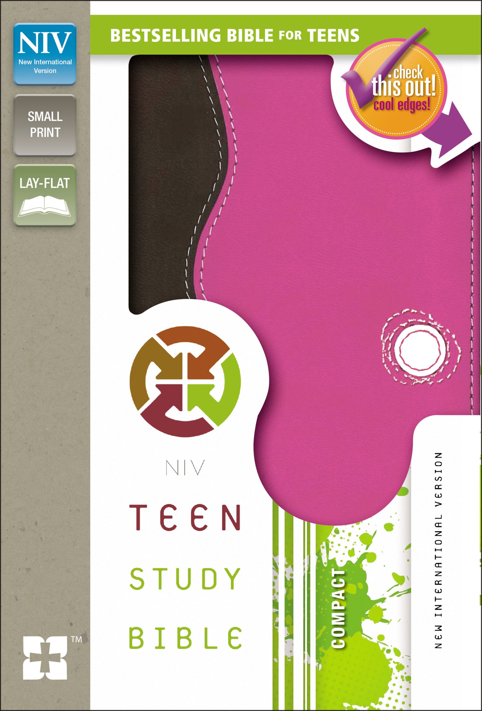 NIV, Teen Study Bible, Compact, Leathersoft, Pink/Brown