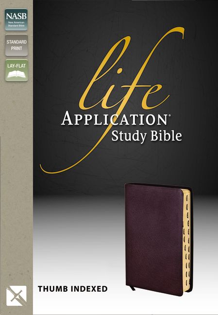 NASB, Life Application Study Bible, Second Edition, Bonded Leather, Burgundy, Thumb Indexed