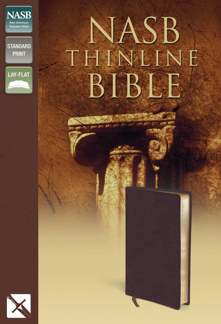 NASB, Thinline Bible, Bonded Leather, Burgundy, Red Letter Edition