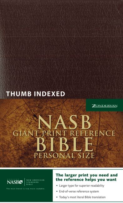 NASB, Reference Bible, Giant Print, Personal Size, Imitation Leather, Burgundy, Red Letter Edition, Thumb Indexed