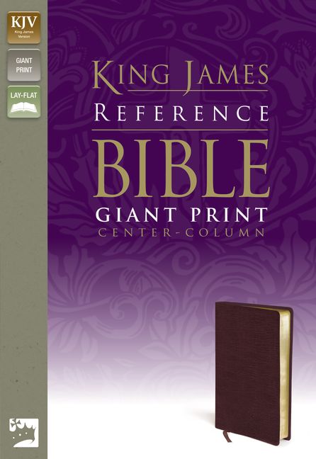 KJV, Reference Bible, Giant Print, Bonded Leather, Burgundy, Red Letter Edition