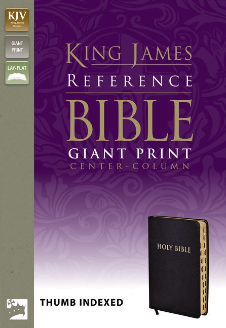KJV, Reference Bible, Giant Print, Bonded Leather, Black, Indexed, Red Letter Edition