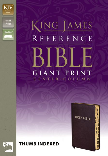 KJV, Reference Bible, Giant Print, Bonded Leather, Burgundy, Indexed, Red Letter Edition