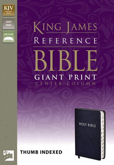 KJV, Reference Bible, Giant Print, Bonded Leather, Navy, Indexed, Red Letter Edition