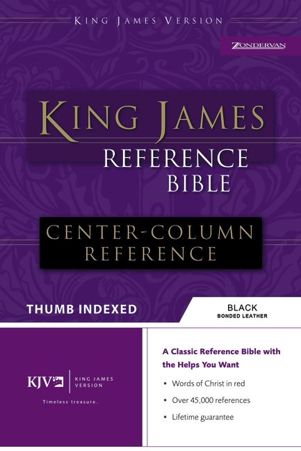 KJV, Reference Bible, Bonded Leather, Black, Indexed, Red Letter Edition